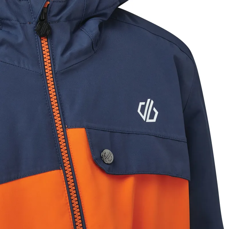 Dare2b Enigmatic Junior Ski Jacket in Dark Denim Blaze Orange-1